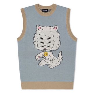 SLUM LTD - RIPNDIP H22 Big Head Knit Sweater Vest Light Slate