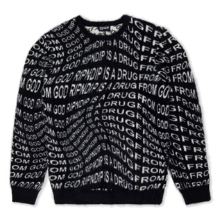 SLUM LTD - RIPNDIP H22 Drug From God Knit Mohair Sweater Black