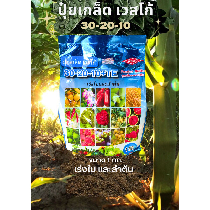 ปุ๋ยเกล็ด เวสโก้ สูตร 30-20-10+TE เร่งใบและลำต้น