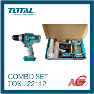 TOTAL สว่านกระแทกไร้สาย 1/2" 20V + เครื่องปั่นมือถือ รุ่น TOSLI22112 COMBO SET