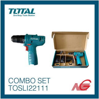 TOTAL สว่านไร้สาย 3/8" 12V + ไขควง รุ่น TOSLI22111 COMBO SET