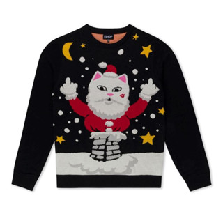 SLUM LTD - RIPNDIP H22 Deck The Halls Knit Sweater Black