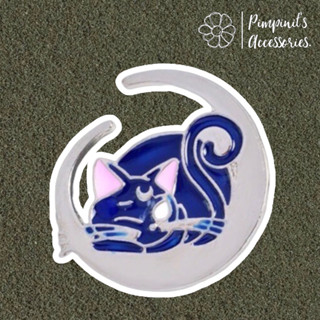 ʕ •ᴥ•ʔ ✿ พร้อมส่ง : เข็มกลัดลูนาร์ แมวผู้พิทักษ์เซเลอร์มูน | Luna (Sailor Moon’s Cat) Enamel Brooch Pin.