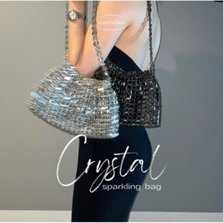 (พร้อมส่ง)MUSTNIMAL | Crystal sparkling bag กระเป๋าสะพายข้าง กลิตเตอร์ สายปาร์ตี้ y2k เมทัลลิค ตัวแม่