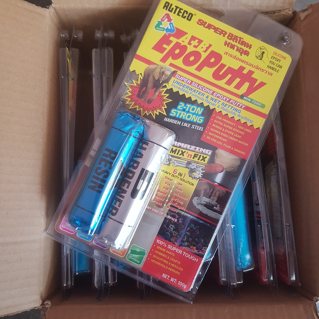 กาวมหาอุด อีพ็อกซี AB EpoPutty A+B กาวดินน้ำมัน อุดรอยรั่ว อุดน้ำซึม อุุดรอยแตก อุดรอยรั่วน้ำ