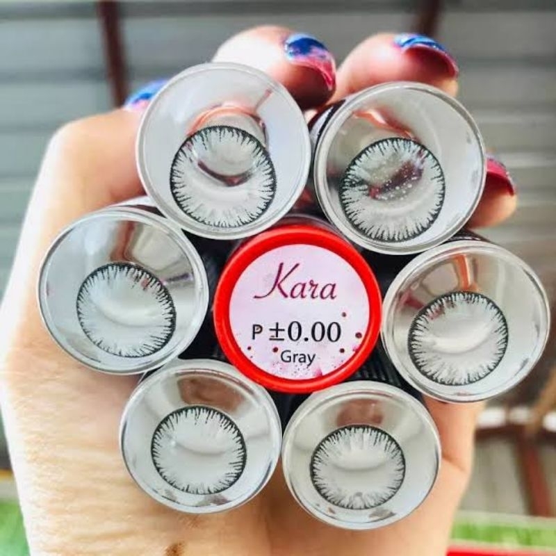 คอนแทคเลนส์ มี อย.ไทย รุ่น Kara มีสีเทา/ตาล/ฟ้า Gray/Brown/Blue มีค่าสายตา (0.00)-(-6.00) รายเดือน