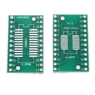 (5ชิ้น)SOP24 SSOP24 TSSOP24 to DIP24 PCB SMD DIP/Adapter plate Pitch 0.65/1.27mm PCB Board Converter Socket