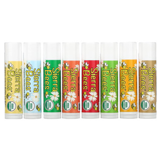 (แบ่งขาย1แท่ง) Sierra Bees Organic Lip Balm 0.15 oz/4.25 g ลิปบาล์มออร์แกนิคจากUSA มี8กลิ่นให้เลือก