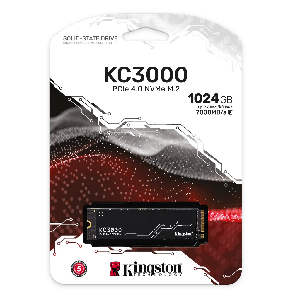 KINGSTON 1TB KC3000 PCIe 4.0 NVMe M.2 SSD M.2 2280  PCIe 4.0 NVMe SKC3000S/1024G