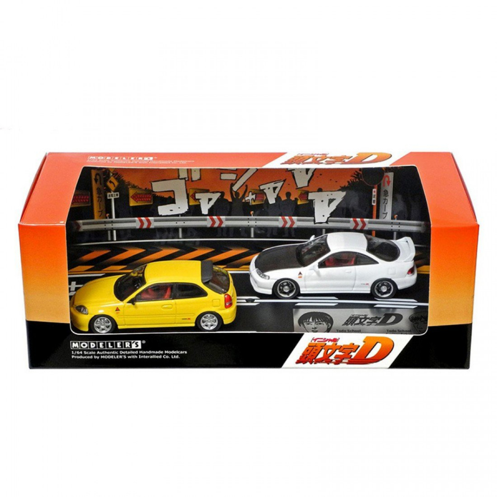 Modeler's MD64209 1/64 INITIAL D SET VOL.9 NINOMIYA DAIKI HONDA CIVIC TYPE R EK9 VS SMILEY SAKAI INT