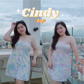 💖 Cindy Top เสื้อเกาะอกผูกคอ ลายมัดยอม #เสื้อผ้าสาวอวบ Plussize