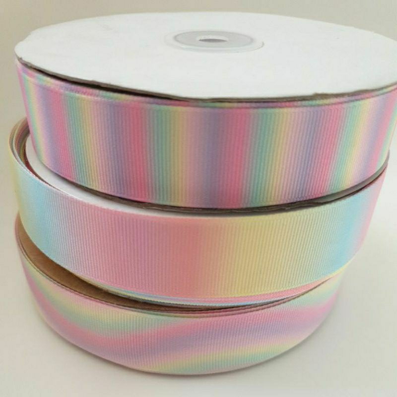 ริบบิ้นผ้ากรอสเกรน ริบบิ้นลายทาง โบว์กรอสเกรน กว้าง 2.5 ซม.ราคาต่อเมตร Grosgrain Ribbon