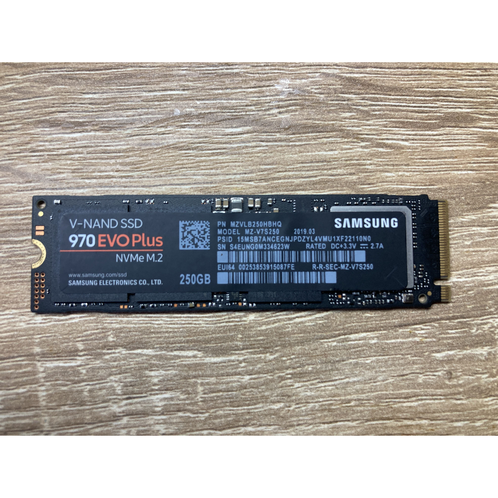 SAMSUNG SSD เอสเอสดี 250 GB 970 EVO Plus (MZ-V7S250BW) M.2 PCIe NVMe มือสอง สภาพดีมากๆ ใช้งานได้ปกติ