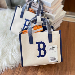 &lt;พร้อมส่ง&gt;กระเป๋า MLB Basic Big Logo Canvas S-Tote Bag กระเป๋าสะพาย ผ้าแคนวาส