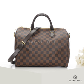 LOUIS VUITTON SPEEDY BAND 30 BROWN DAMIER EBENE CANVAS GHW