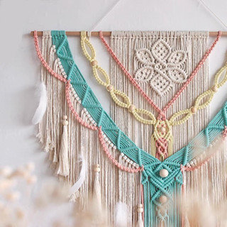 Macrame เชือกถัก แต่งห้อง มาคราเม่ ที่แขวนผนังสไตล์โบฮีเมียน มาคราเม่ตกแต่งห้อง Macrameติดผนัง