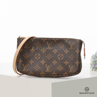 LOUIS VUITTON POCHETTE 23.5 BROWN MONOGRAM EBENE CANVAS GHW