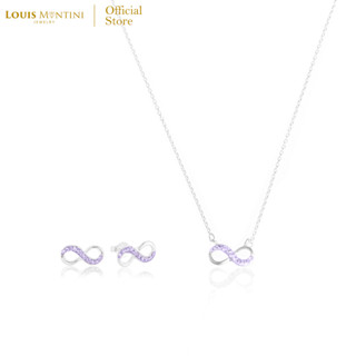 [Giftset] Louis Montini (Jewelry) ชุดกิฟท์เซต Sterling Silver 925 ต่างหูเงินแท้ สร้อยคอเงินแท้ รูป  Infinity LJ-GS003