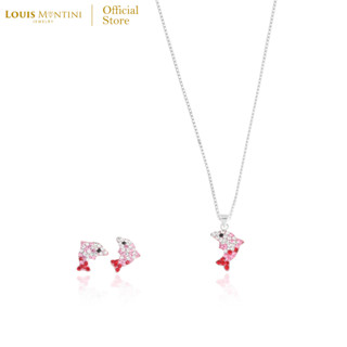 [Giftset] Louis Montini (Jewelry) ชุดกิฟท์เซต Sterling Silver 925 ต่างหูเงินแท้ สร้อยคอเงินแท้ รูปโลมา LJ-GS004