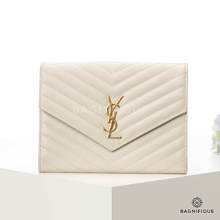 YSL CLUTCH 8_ WHITE CHEVRON GHW