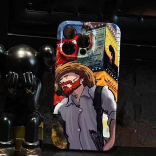 🔥ส่งจากไท🔥เคสไอโฟน 14Pro max Van Gogh แนวโน้ม กราฟฟิตี เคส for iPhone 11 12 13 14 13Pro เคสไอโฟนแข็ง 12Pro max case