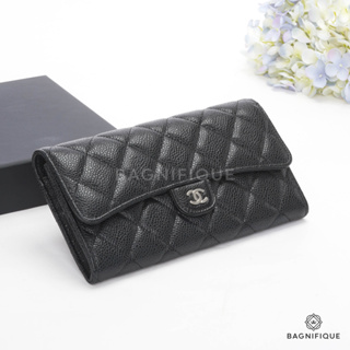 CHANEL SARAH CLASSIC LONG BLACK CAVIAR SHW