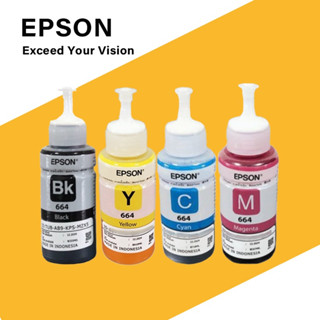 EPSON 664 หมึกแท้ 100% Original 4 สี BK, C, M, Y ไม่มีกล่อง ใช้กับเอปสันรุ่น L120/L360/L121/L310/L405/L1300/130/110/L11