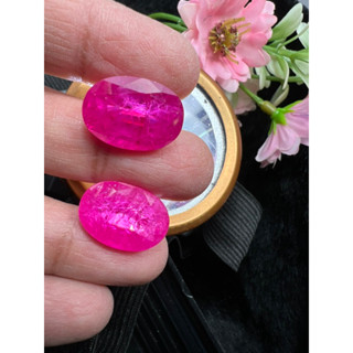 Pink Sapphire 13x18mm weight 38 carats 2 pieces