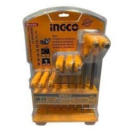 INGCO ชุดประแจหกเหลี่ยมตัวที 8 ชิ้น รุ่น HHKT80818 ผลิตจากวัสดุ CR-V ชุบโครเมี่ยม อิงโก้