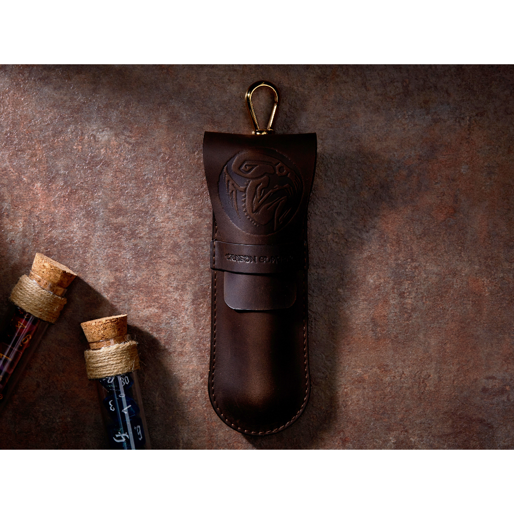Cthulhu RPG Single Potion Bag | Small Dice Bag | Brown Leather Bag With Dice Potion Flask Set | Dice