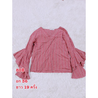 เสื้อแฟชั่น แขนระบาย