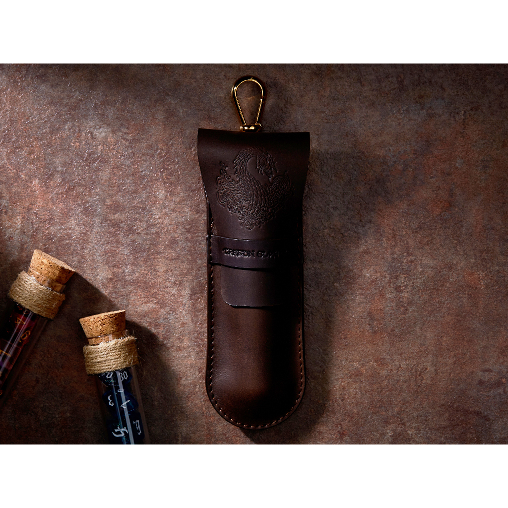 LeviathanRPG Single Potion Bag | Small Dice Bag | Brown Leather Bag With Dice Potion Flask Set | Dic