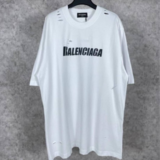 BALENCIAGA CAPS FLATGROUND T-SHIRT เสื้อยืดคอกลมแขนสั้น แบรนด์บาลองเซียก้า