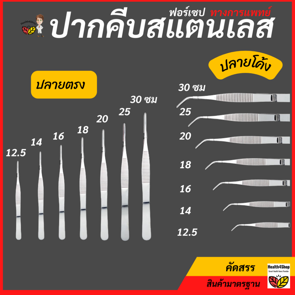 ✳️Z6: ปากคีบ สแตนเลส ฟอร์เซป forcep เกรดทางการแพทย์ ไม่มีเขี้ยว ปากคีบทำแผล คีมคีบสแตนเลส ทีคีบสำลี 