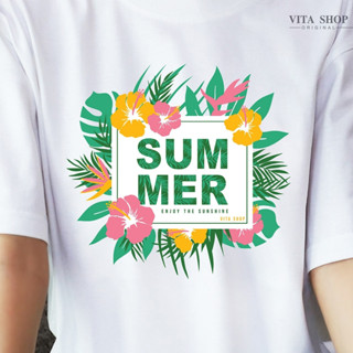 VITASHOP เสื้อสงกรานต์ Summer เสื้อยืด ผ้าคอตตอนเนื้อนุ่ม ใส่สบาย พร้อมส่ง