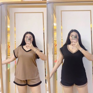 เซตคอวีแขนสั้นอก44-50 🎉พร้อมส่ง🎉 รหัสง39
