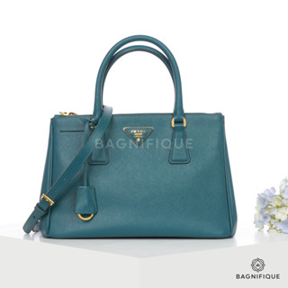 PRADA SAFFIANO BN1801 30 BLUE SAFFIANO GHW