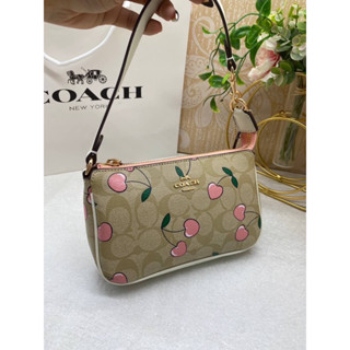 CF400  COACH NOLITA 19 IN SIGNATURE CANVAS WITH HEART CHERRY PRINT