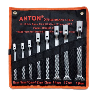 ANTON ประแจ ปากตาย ประแจแหวนฟรี บล็อกข้าง บล็อกทะลุ 8ตัวชุด CR-V GERMANY