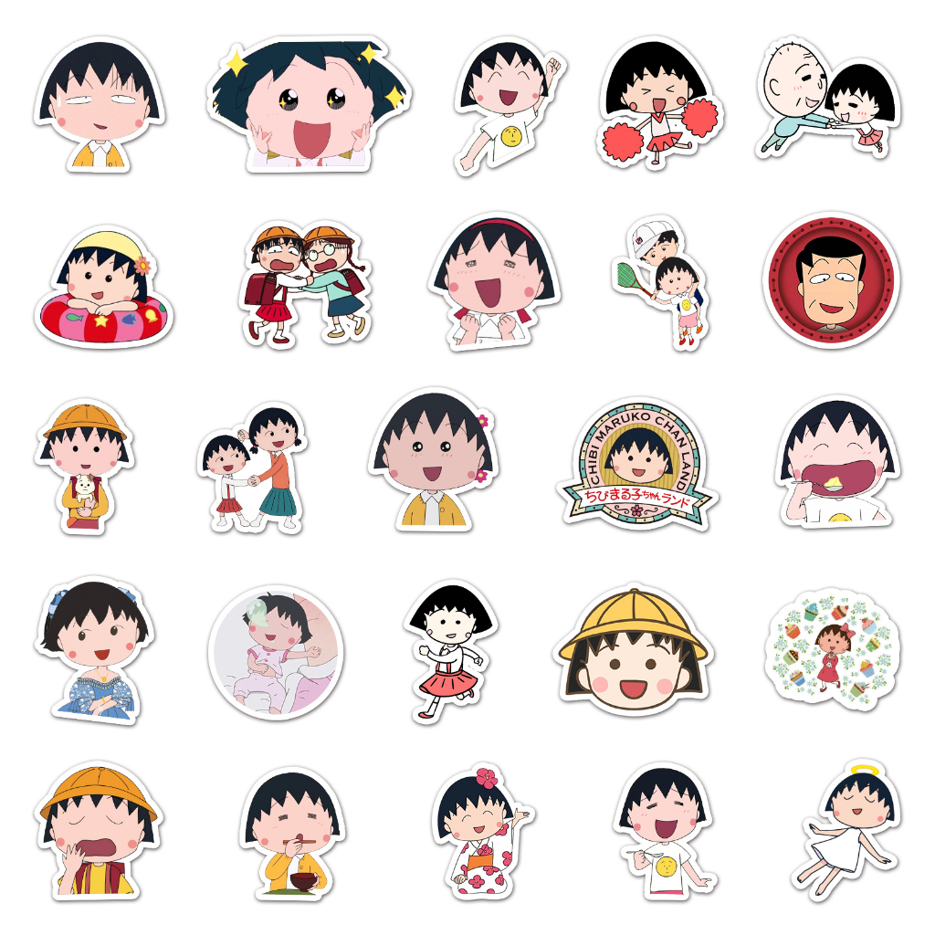 💥พร้อมส่ง💥New ลายการ์ตูนอะนิเมะ Anime Chibi Maruko Chan 50 แผ่น กันน้ำ สติ๊กเกอร์ ใช้ซ้ำได้ กระโปรงหลังรถ โทรศัพท์มือถือ - รูปที่ 5