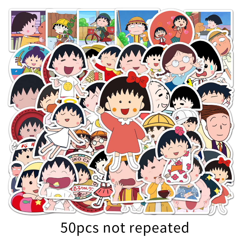 💥พร้อมส่ง💥New ลายการ์ตูนอะนิเมะ Anime Chibi Maruko Chan 50 แผ่น กันน้ำ สติ๊กเกอร์ ใช้ซ้ำได้ กระโปรงหลังรถ โทรศัพท์มือถือ - รูปที่ 6