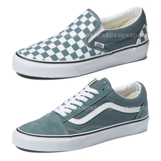 Vans รองเท้าผ้าใบ Old Skool / Classic Slip-On Checkerboard | Color Theory Stormy Weather (2รุ่น)