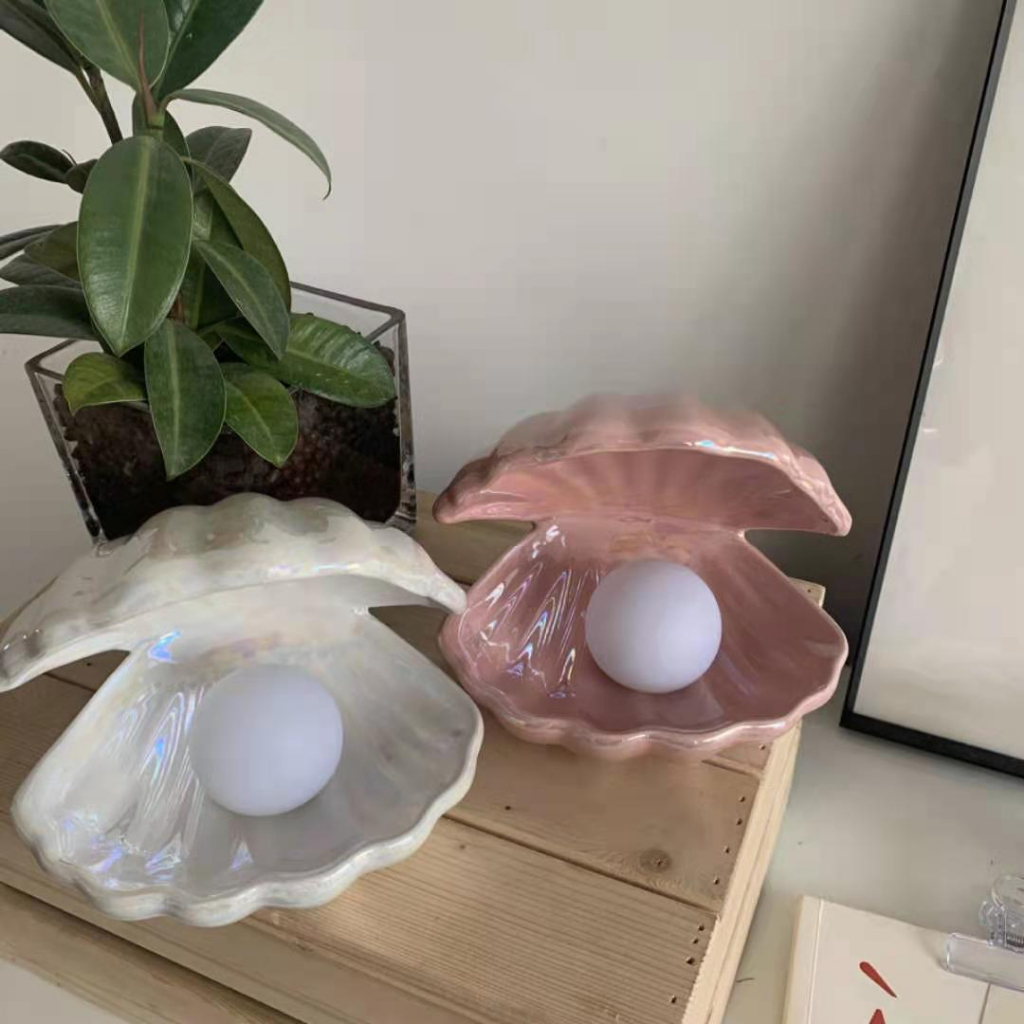 (พร้อมส่ง ) โคมไฟตลับหอย โคมไฟตกแต่ง ของแต่งห้อง!