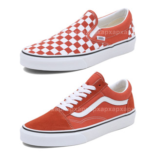 Vans รองเท้าผ้าใบ Classic Slip-On Checkerboard / Old Skool | Color Theory Burnt Ochre (2รุ่น)