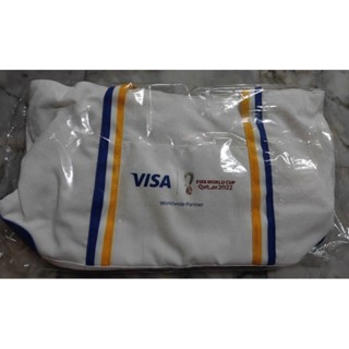 กระเป๋าผ้า Canvas สีขาว ลิขสิทธิ์แท้ จาก Visa X Fifaที่ระลึกฟุตบอลโลก 2022 ที่กาตาร์