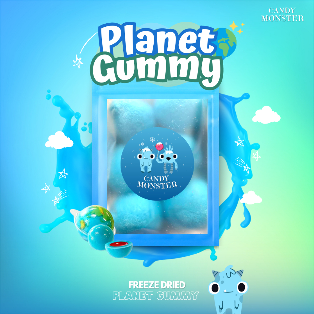 Freeze Dried Planet Gummy | ฟรีซดรายเยลลี่ลูกโลก By Candy Monster