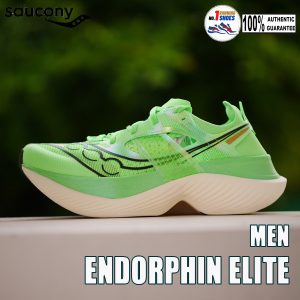 [✨NEW] Saucony รุ่น Endorphin Elite S20768-30 White/ black - carbon plate ตัวทอป ของเเท้ 100%