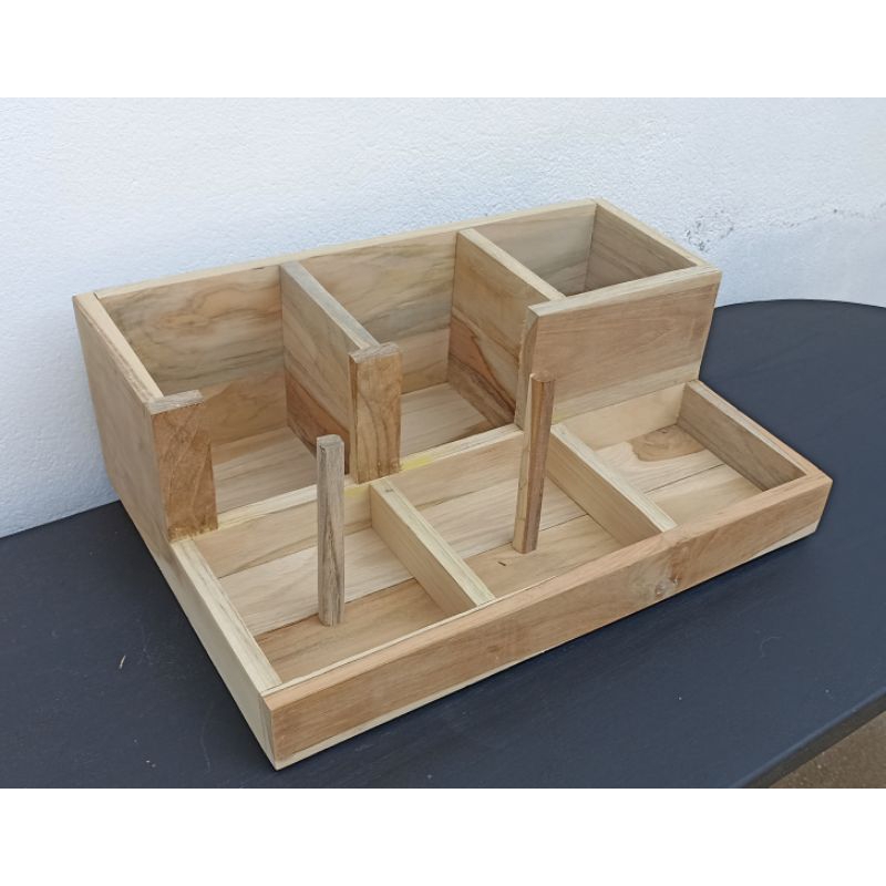 กล่องใส่แก้วกาแฟ ทำจากไม้สัก