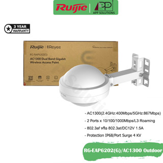 💥1Free1💥REYEE Access Point Outdoor Wi-Fi5 AC1300(อุปกรณ์กระจายสัญญาณ) รุ่นRG-RAP6202G(ประกัน3ปี)