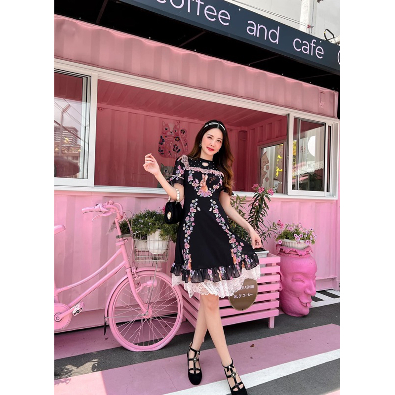 💎พร้อมส่ง💎BLT 💕 เดรสสีดำน้องกระต่าย👗